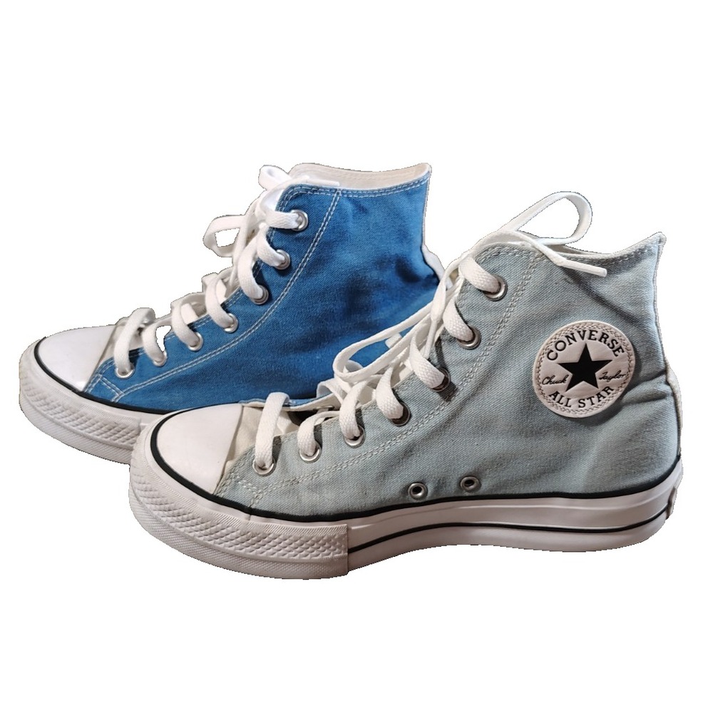 Converse You All Star Custom Platform Shoes High Men's 7 Women 9 Dual Color Blue